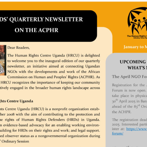 HRDS’ QUARTERLY NEWSLETTER ON THE ACPHR